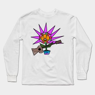 guitar playing flower lover Long Sleeve T-Shirt